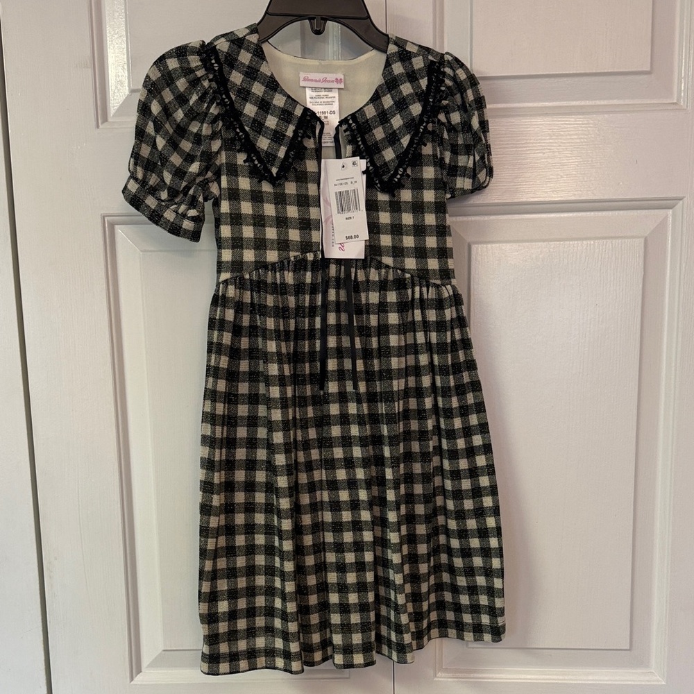 Bonnie Jean Black and White Checkered Dress